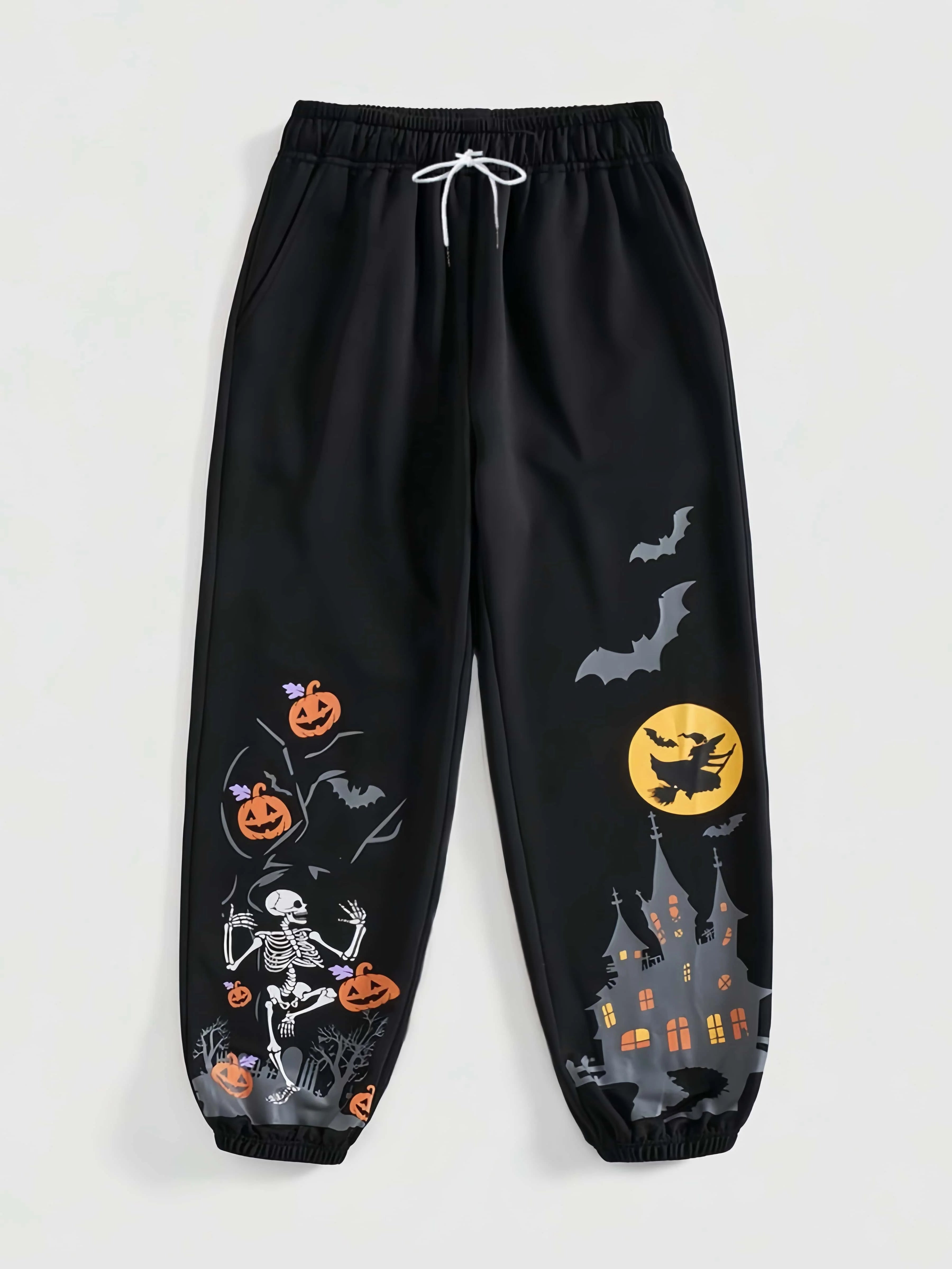 Pumpkin Skeleton Jogger Pants | Unisex Halloween Sweatpants Joggers & Pants - The Eezee Shop