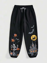 Pumpkin Skeleton Jogger Pants | Unisex Halloween Sweatpants Joggers & Pants - The Eezee Shop