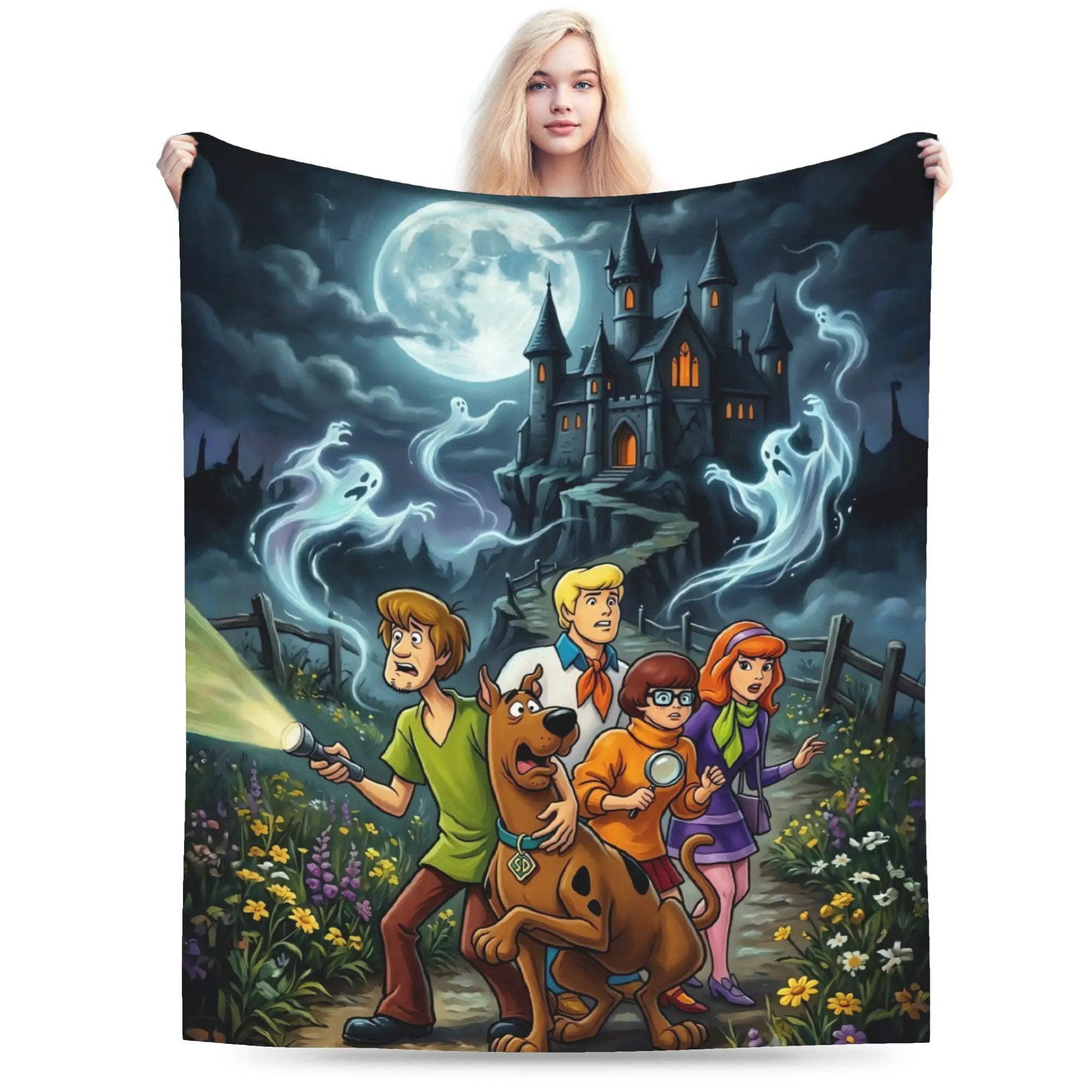 Scooby-Doo Flannel Blanket | Cartoon Halloween Winter Throw Throw Blankets - The Eezee Shop