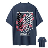 Attack on Titan Wings of Freedom Cherry Blossom T-Shirt Anime Tshirts - The Eezee Shop