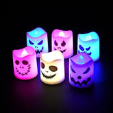 LED Ghost Pumpkin Candle Lights | 6-Pack Halloween Lamps Halloween Lights - The Eezee Shop
