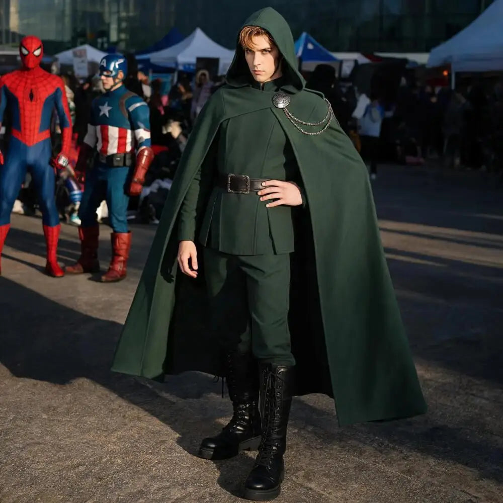 Doctor Doom Classic Villain Costume | Hooded Cape, Belt & Armor Cosplay Costumes - The Eezee Shop