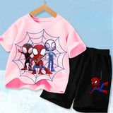 Spider Hero Kids Summer Set | Short Sleeve Top & Shorts Outfit Sets - The Eezee Shop