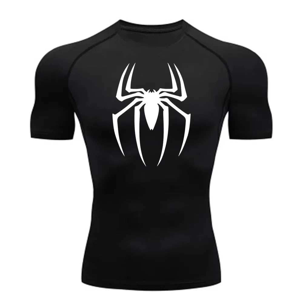 Spider Print Compression Shirt | Men's Quick-Dry Gym Jersey Gym & Compression Wear - The Eezee Shop