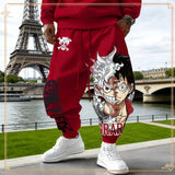 Luffy Gear 5 Hoodie & Pants Set | Red Cotton Tracksuit Outfit Sets - The Eezee Shop