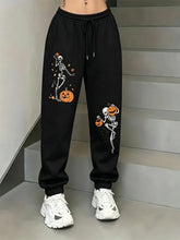 Pumpkin & Skull Fleece Sweatpants | Women's Halloween Joggers Joggers & Pants - The Eezee Shop
