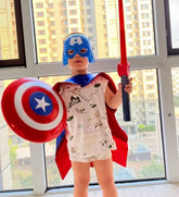 Captain America Light-Up Shield & Mask | 32cm Kids Costume Set Cosplay Props - The Eezee Shop