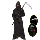 Kids Grim Reaper Costume with Scythe | Glowing Red Eyes Halloween Costumes - The Eezee Shop