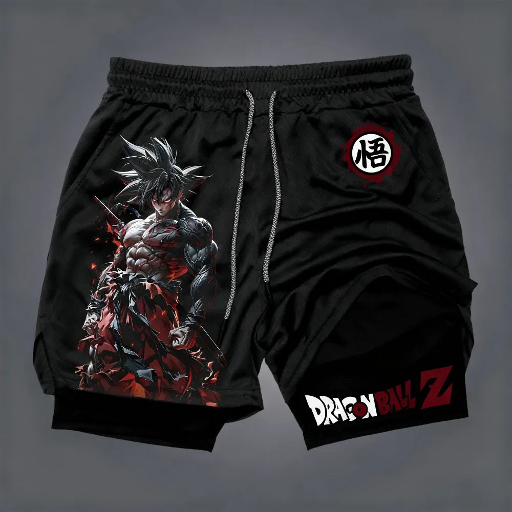 Goku Double-Layer Shorts | Dragon Ball Quick-Dry Gym Shorts Shorts - The Eezee Shop