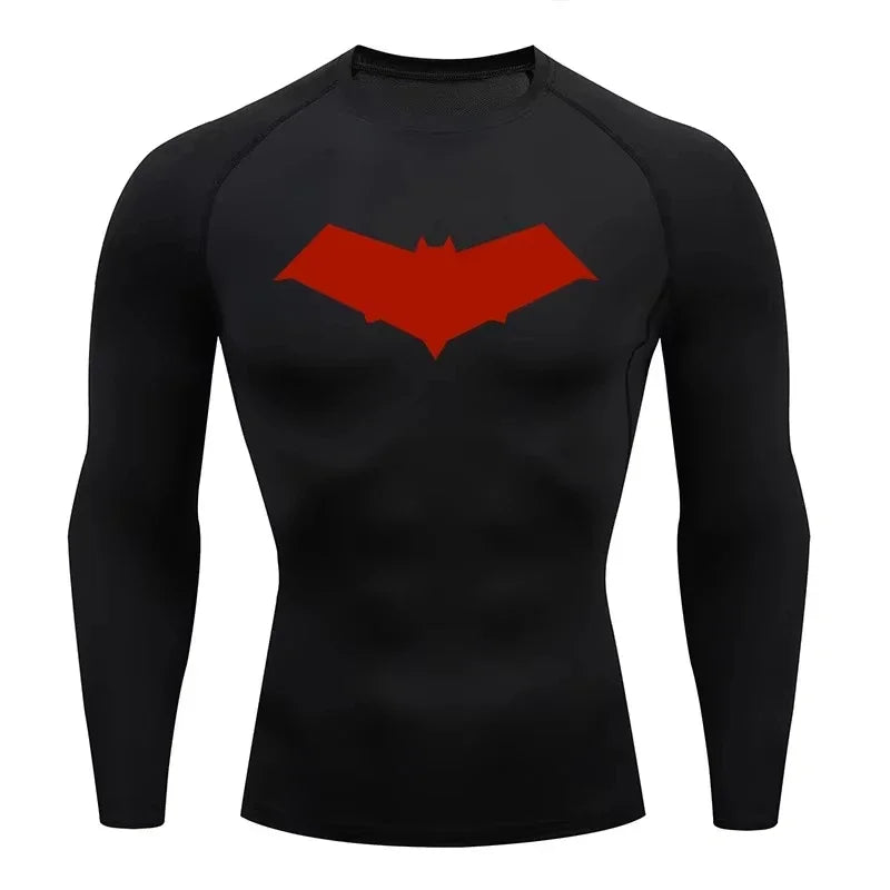 Bat Print Compression Long Sleeve | Men's Quick-Dry Rashguard Gym & Compression Wear - The Eezee Shop