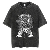 Ryuk & Light Death Note Oversized Washed Tee Harajuku Anime Tshirts - The Eezee Shop