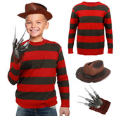 Kids Freddy Krueger Costume | Striped Sweater, Hat & Glove Set Halloween Costumes - The Eezee Shop