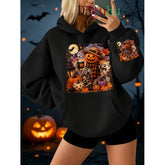 Pumpkin Skeleton Scarecrow Oversized Hoodie | Women's Streetwear Hoodies & Sweatshirts - The Eezee Shop