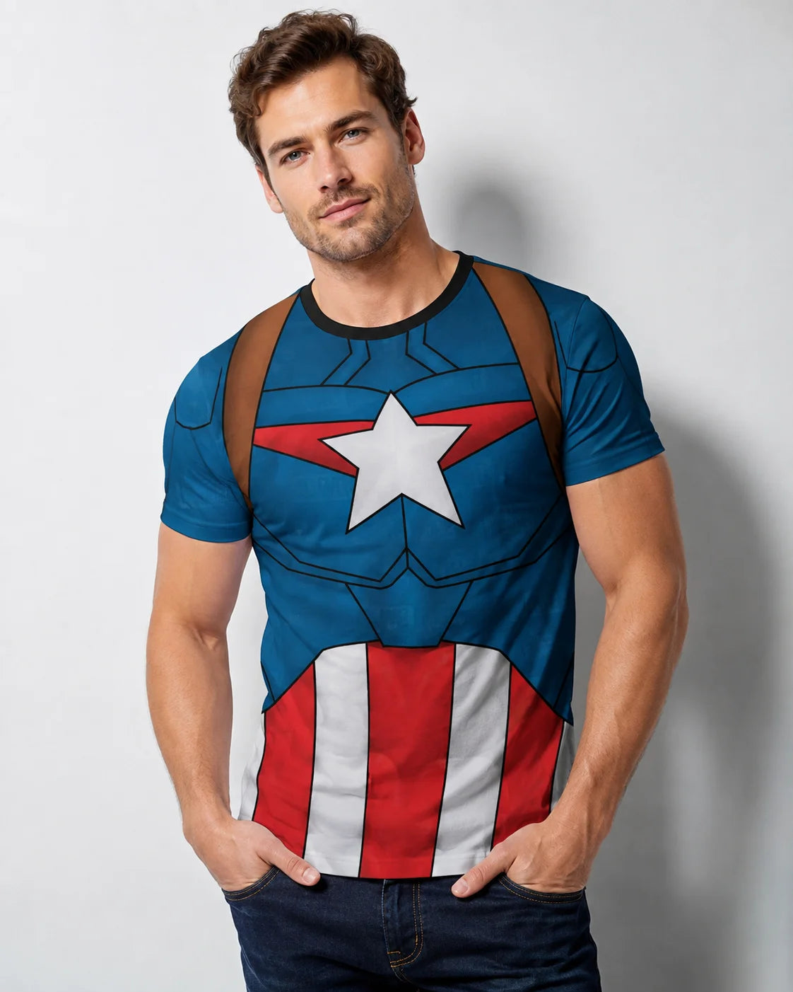 Superhero Costume Gym T-Shirt | Adult & Kids Quick-Dry Tee Gym & Compression Wear - The Eezee Shop