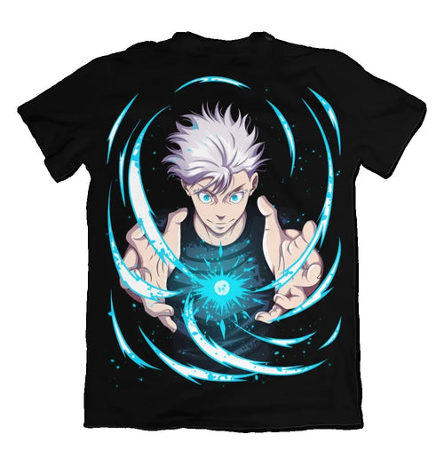 Jujutsu Kaisen Gojo Satoru Unisex Pure Cotton T-shirt 2026 Summer Hot Anime Print Round Neck Loose Family Short Sleeved Top Other - The Eezee Shop