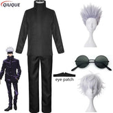 Gojo Satoru Cosplay Costume | Jujutsu Kaisen Uniform, Wig & Blindfold Cosplay Costumes - The Eezee Shop