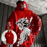 Tanjiro Oversized Cotton Hoodie | Demon Slayer Graphic Pullover Hoodies & Sweatshirts - The Eezee Shop