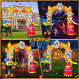 9ft Day of the Dead Inflatable Archway | LED Lighted Yard Decor Outdoor Halloween Decorations - The Eezee Shop