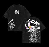One Piece Loki Acid Wash T-Shirt | Vintage Black Cotton Tee Graphic Tees - The Eezee Shop