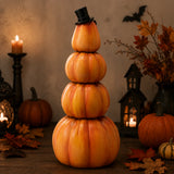 Light-Up Stacked Pumpkin Tower | 4-Tier Jack-O-Lantern Figurine Halloween Figurines - The Eezee Shop