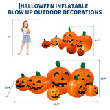 7.5ft Inflatable Pumpkin Patch | 7 Jack-O-Lantern LED Yard Decor Outdoor Halloween Decorations - The Eezee Shop
