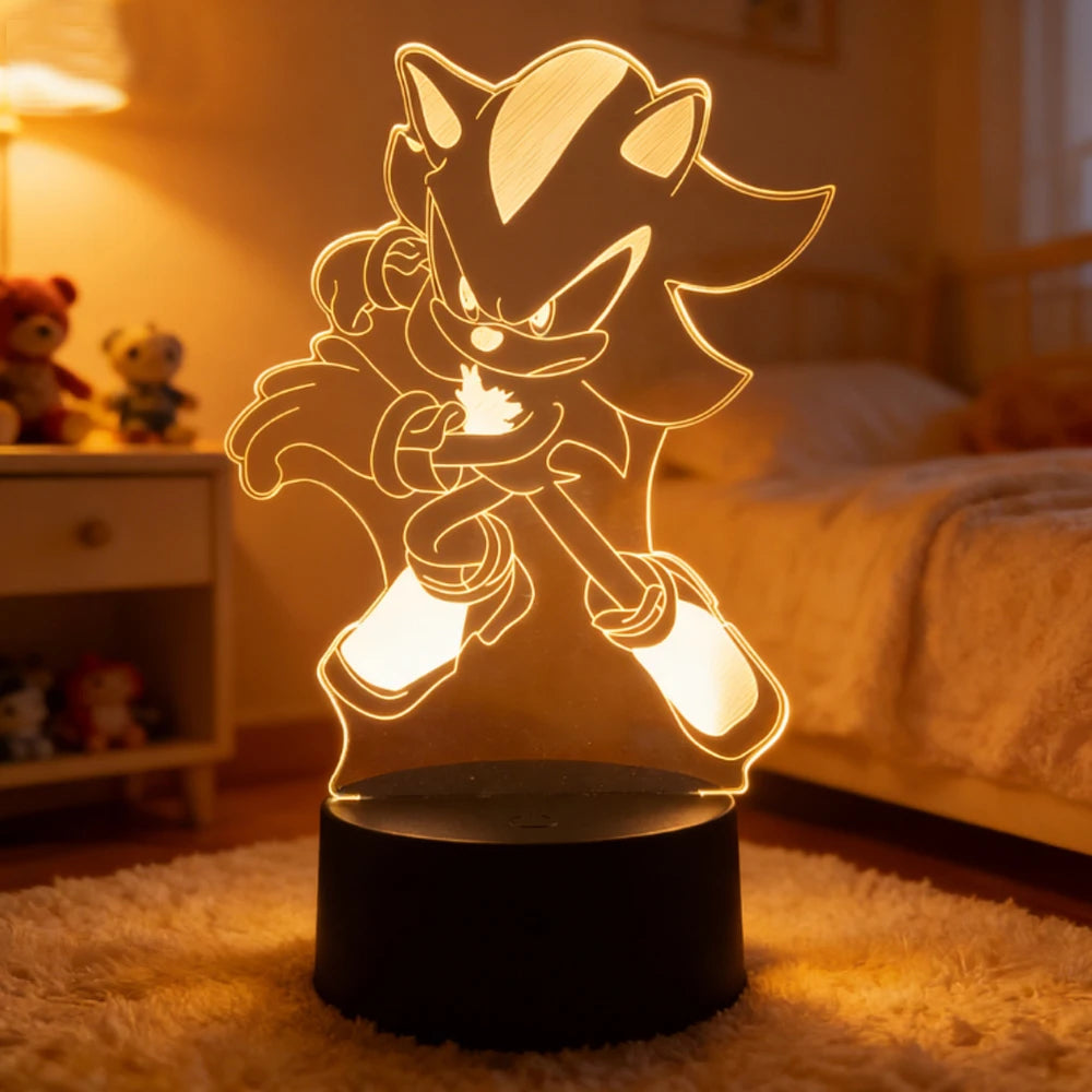 Sonic 3D LED Night Light | Cute Bedroom Table Lamp Lamps & Night Lights - The Eezee Shop