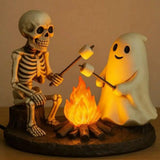 Skeleton & Ghost Campfire Night Lamp | Flickering Halloween Light Lamps & Night Lights - The Eezee Shop