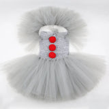 Girls Pennywise Tutu Dress Costume | Kids Clown Cosplay Set Halloween Costumes - The Eezee Shop