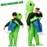 Kids Inflatable Alien Costume | Green Monster Halloween Suit Halloween Costumes - The Eezee Shop