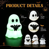 Glow-in-the-Dark Mini Ghost Figurine Set | Halloween Table Decor Halloween Figurines - The Eezee Shop