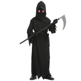 Kids Skeleton Grim Reaper Costume | Glowing Eyes Robe with Scythe Halloween Costumes - The Eezee Shop