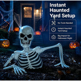 Half-Buried Giant Skull Prop | LED Eyes Poseable Arms Yard Decor Outdoor Halloween Decorations - The Eezee Shop