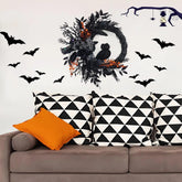 Owl Halloween Wreath | 20" Natural Vine & Black Rose Door Wreath Wreaths & Garlands - The Eezee Shop
