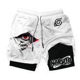 Naruto Japanese Animation Peripheral Printing Double Shorts Performance shorts - The Eezee Shop
