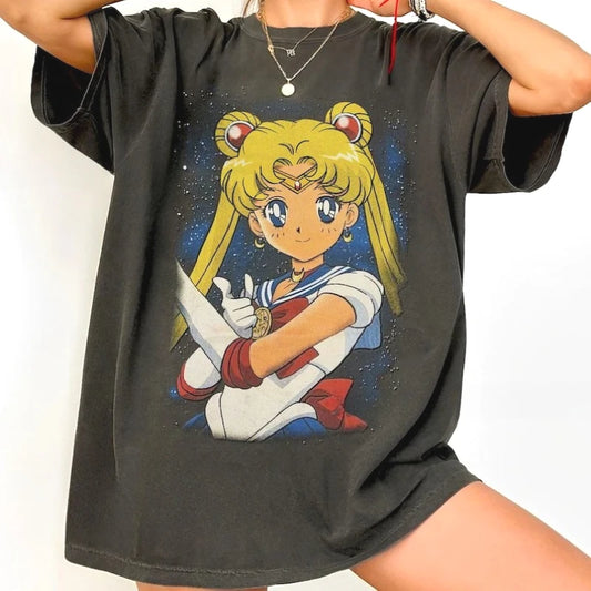 Sailor Moon Retro 90s Graphic T-Shirt Anime Tshirts - The Eezee Shop