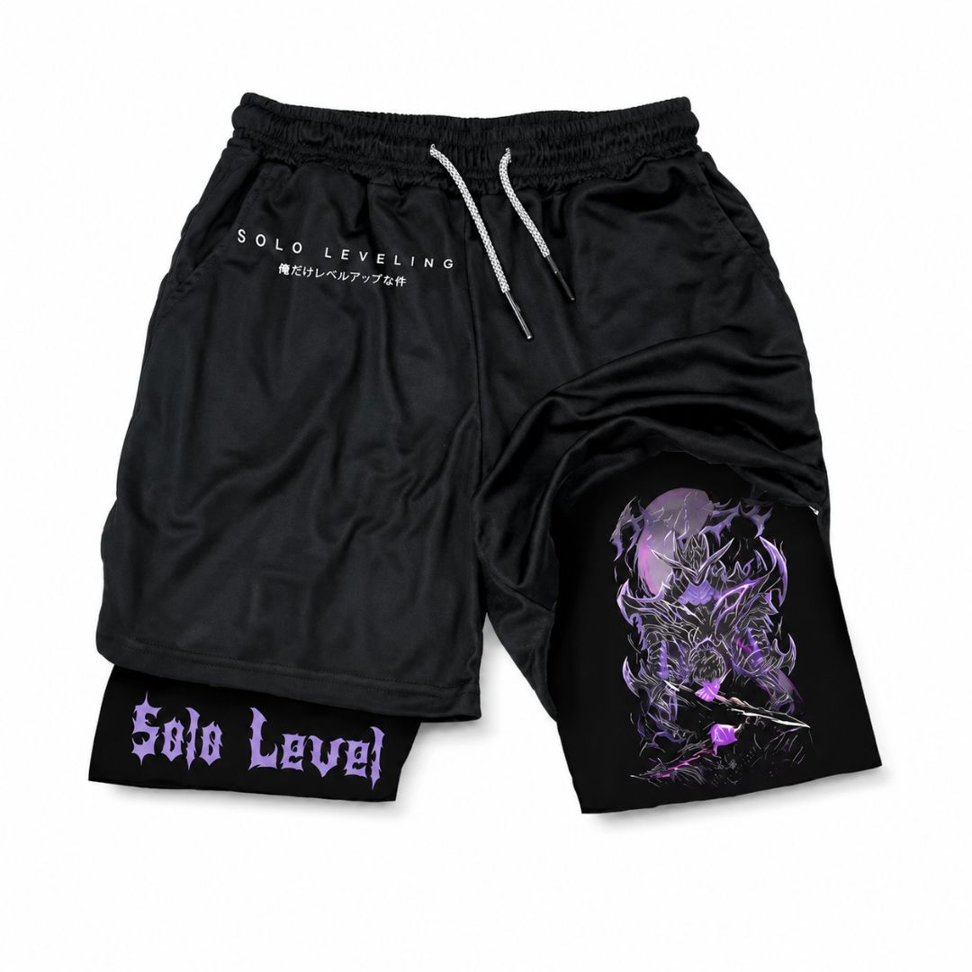 Solo Leveling 2-in-1 Fitness Shorts Japanese Running Sports Sweatpants Performance shorts - The Eezee Shop