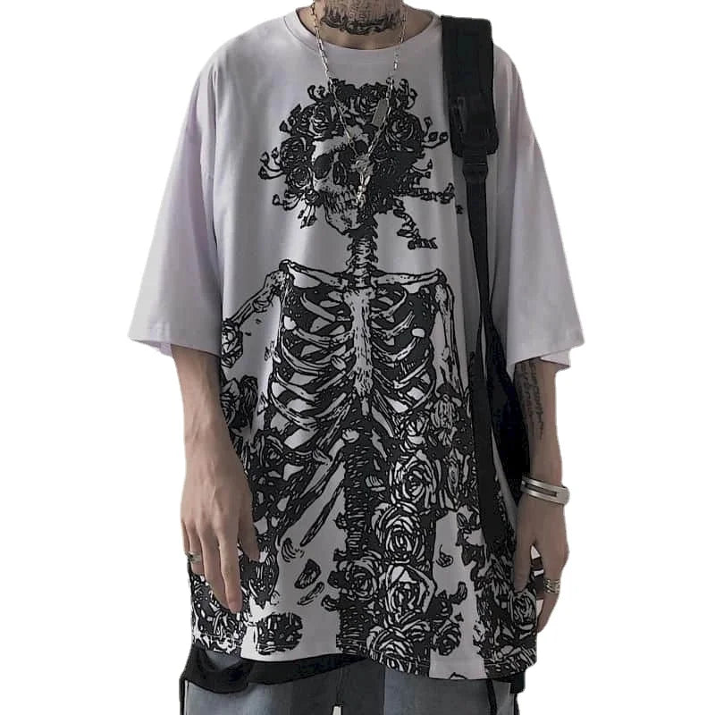 Gothic Skull Streetwear T-Shirt Men's High Street Summer Tee Anime Tshirts - The Eezee Shop