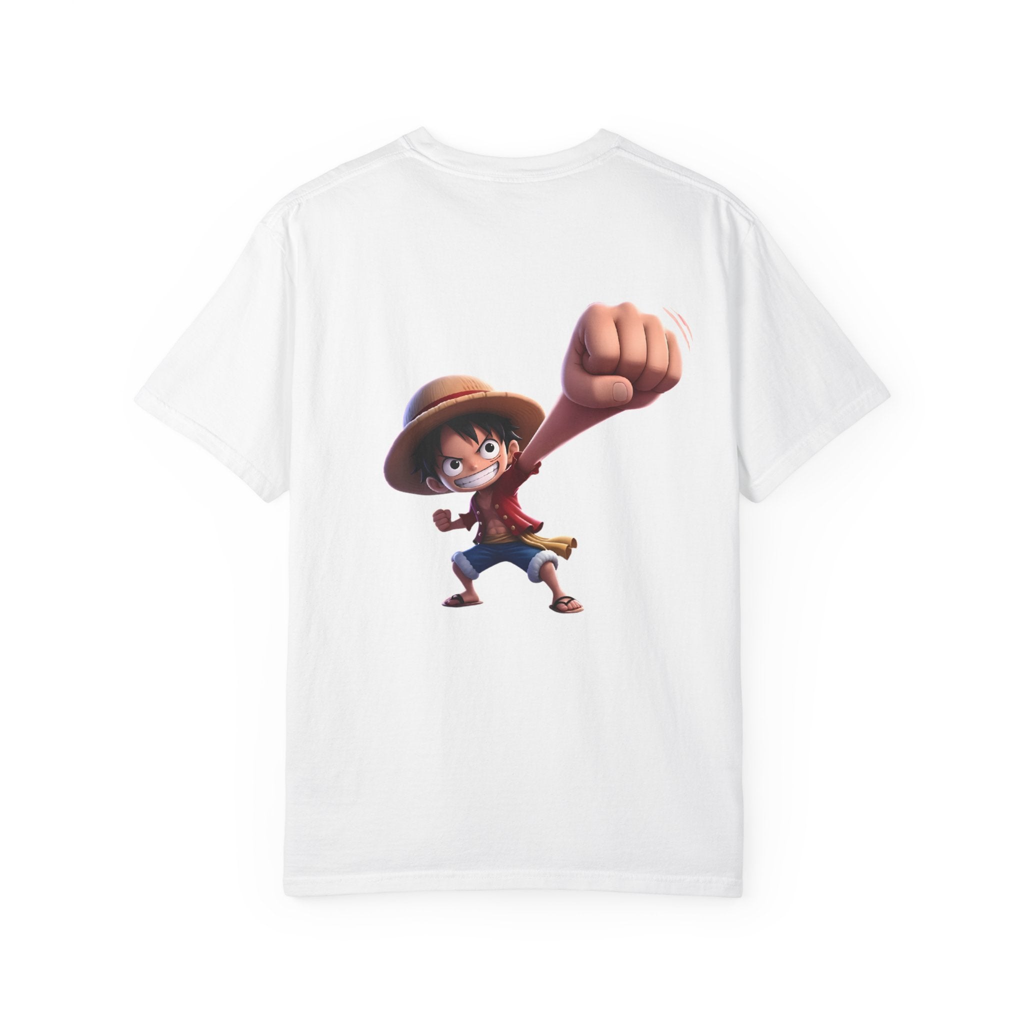 One Piece Luffy Straw Hat T-Shirt, Unisex Garment-Dyed Cotton Tee with Minimalist Chest Print T-Shirt - The Eezee Shop