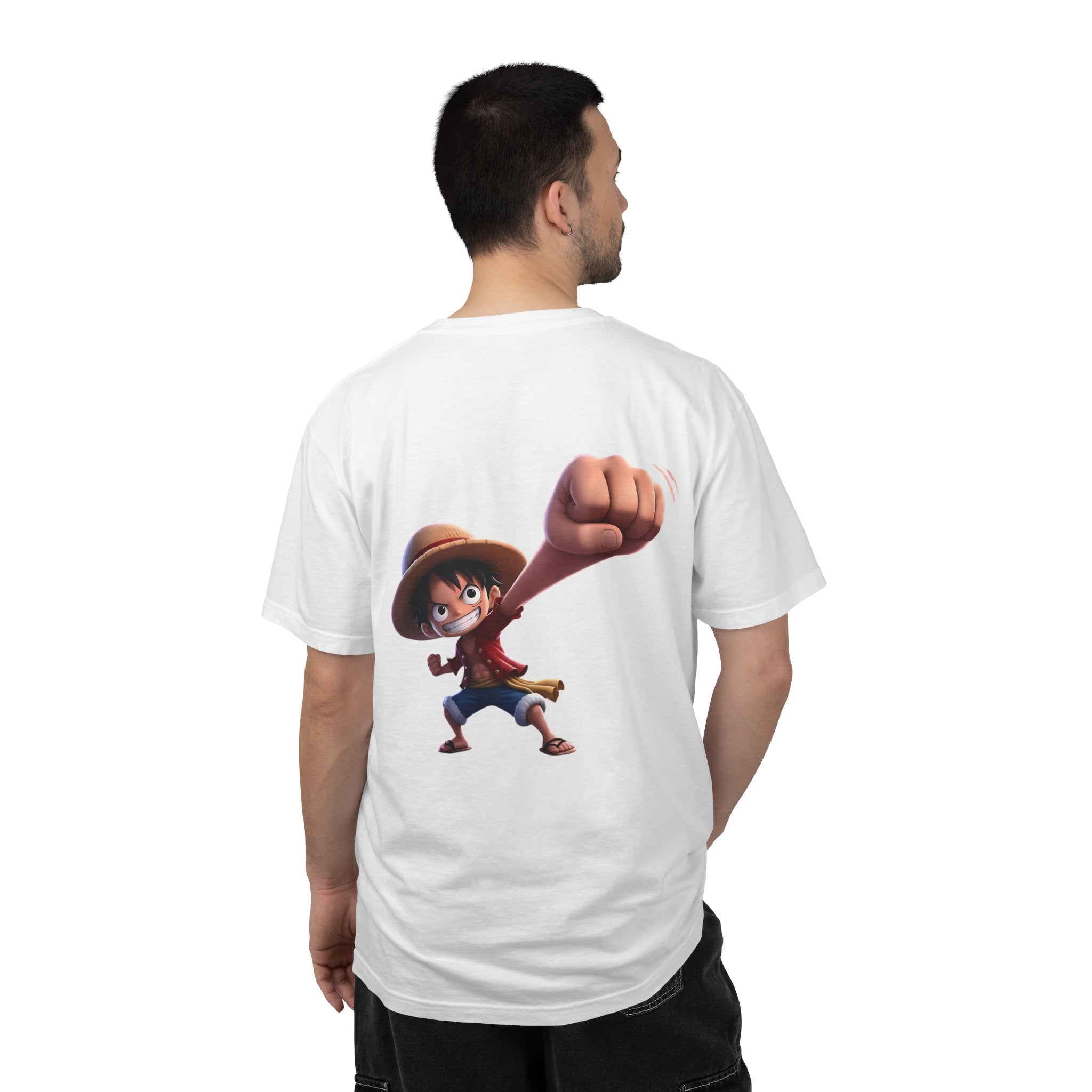 One Piece Luffy Straw Hat T-Shirt, Unisex Garment-Dyed Cotton Tee with Minimalist Chest Print T-Shirt - The Eezee Shop