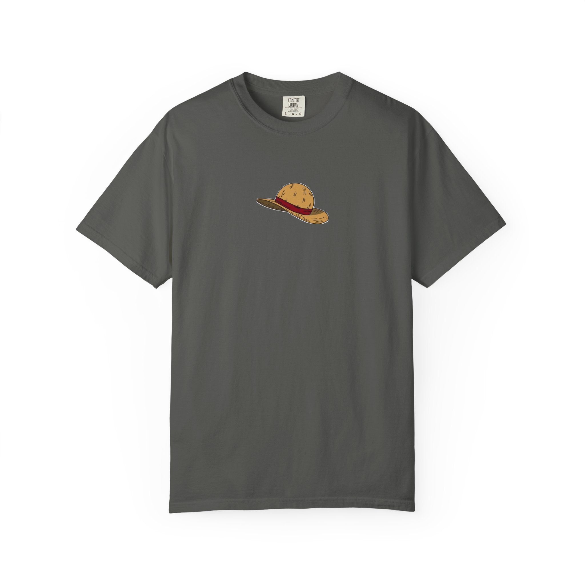 One Piece Luffy Straw Hat T-Shirt, Unisex Garment-Dyed Cotton Tee with Minimalist Chest Print T-Shirt - The Eezee Shop