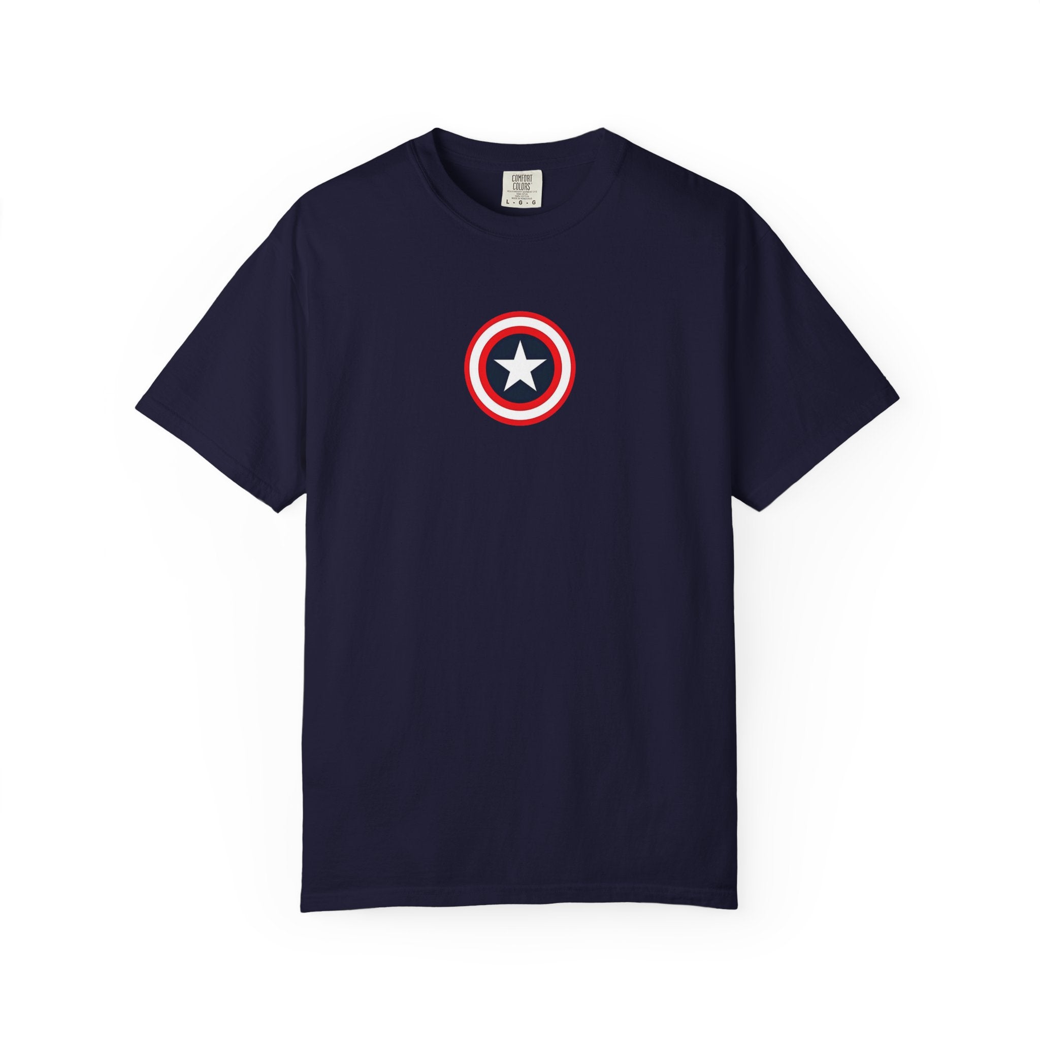 Captain America Shield Unisex T-Shirt Garment Dyed Marvel Superhero Tee T-Shirt - The Eezee Shop