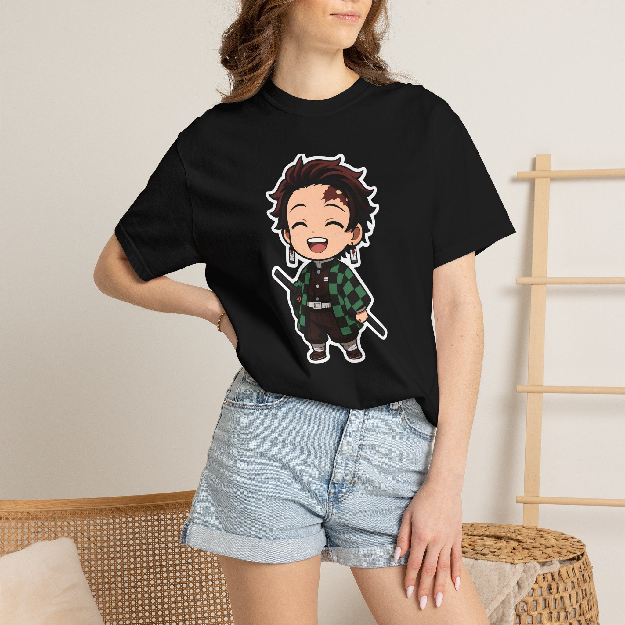 Tanjiro Chibi T-Shirt Cute Demon Slayer Anime Tee T-Shirt - The Eezee Shop