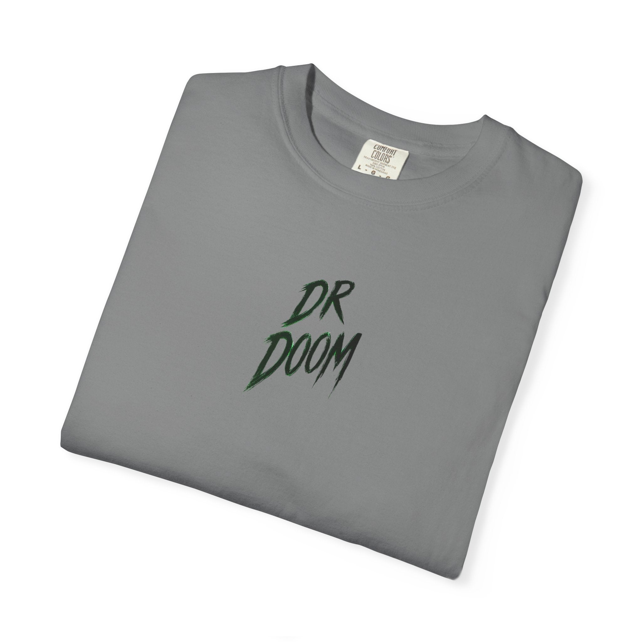 Folded khaki t-shirt with 'RIVERDOWN' text on a white background