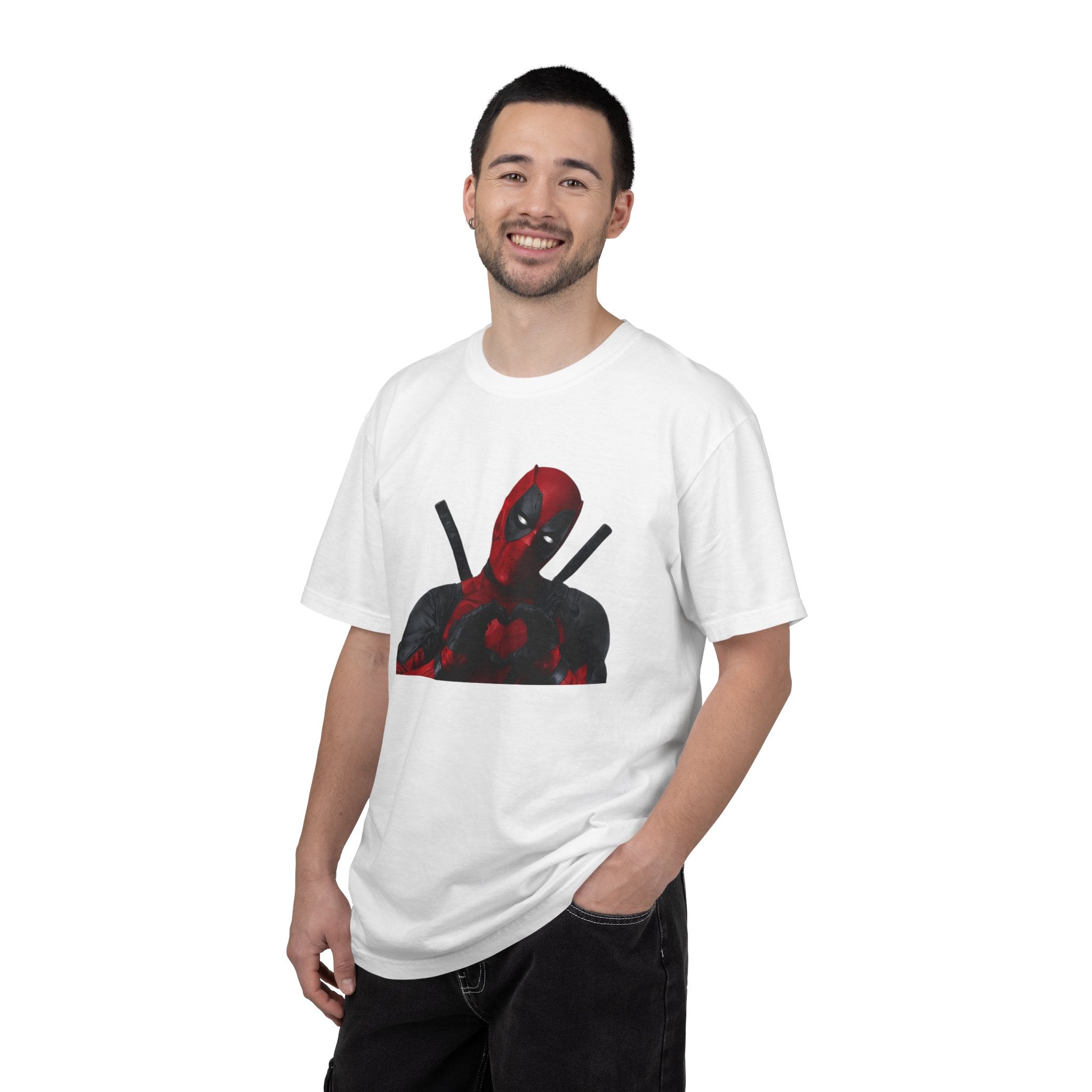 Marvel Deadpool Heart Hands Realistic Print Unisex Cotton T-Shirt T-Shirt - The Eezee Shop