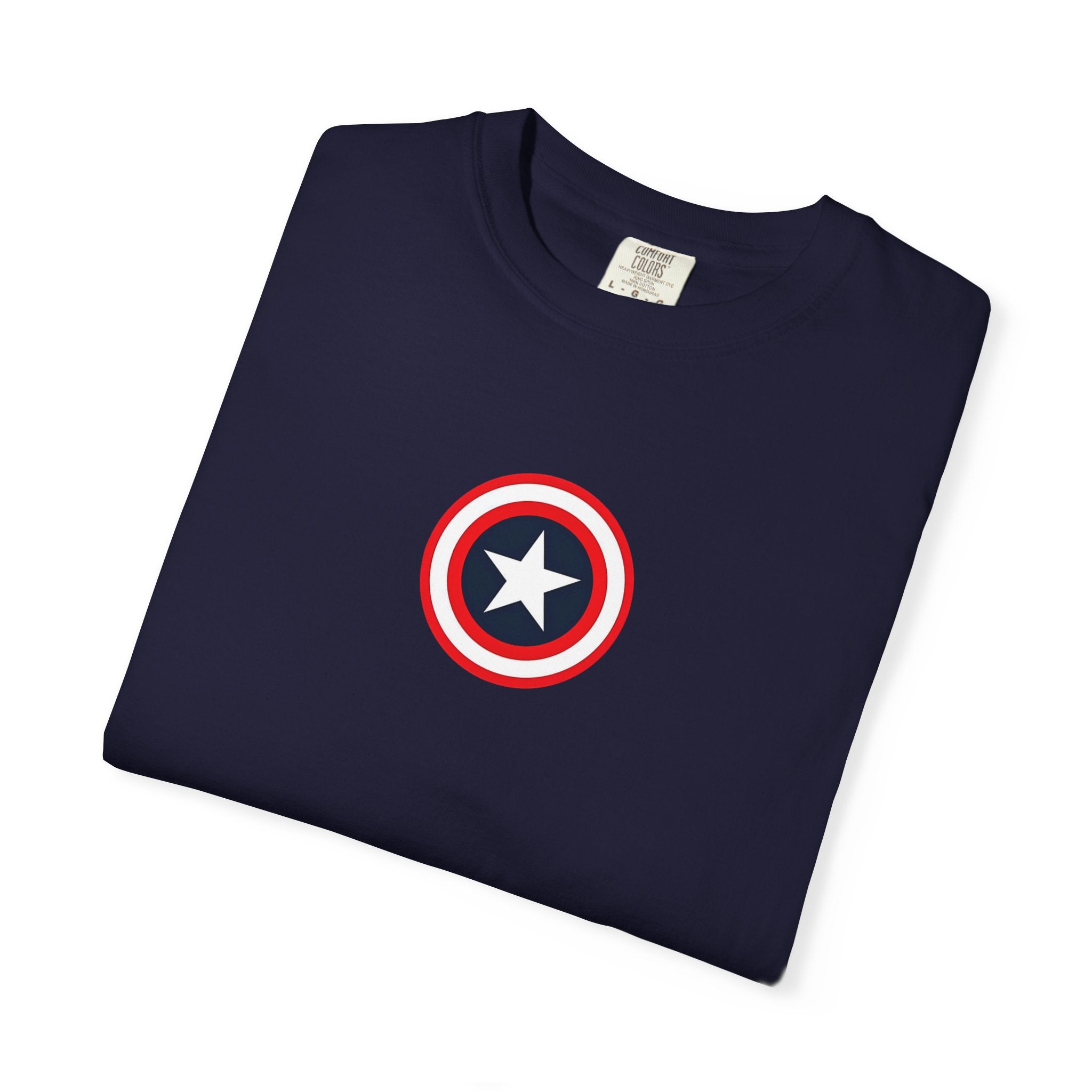 Captain America Shield Unisex T-Shirt Garment Dyed Marvel Superhero Tee T-Shirt - The Eezee Shop