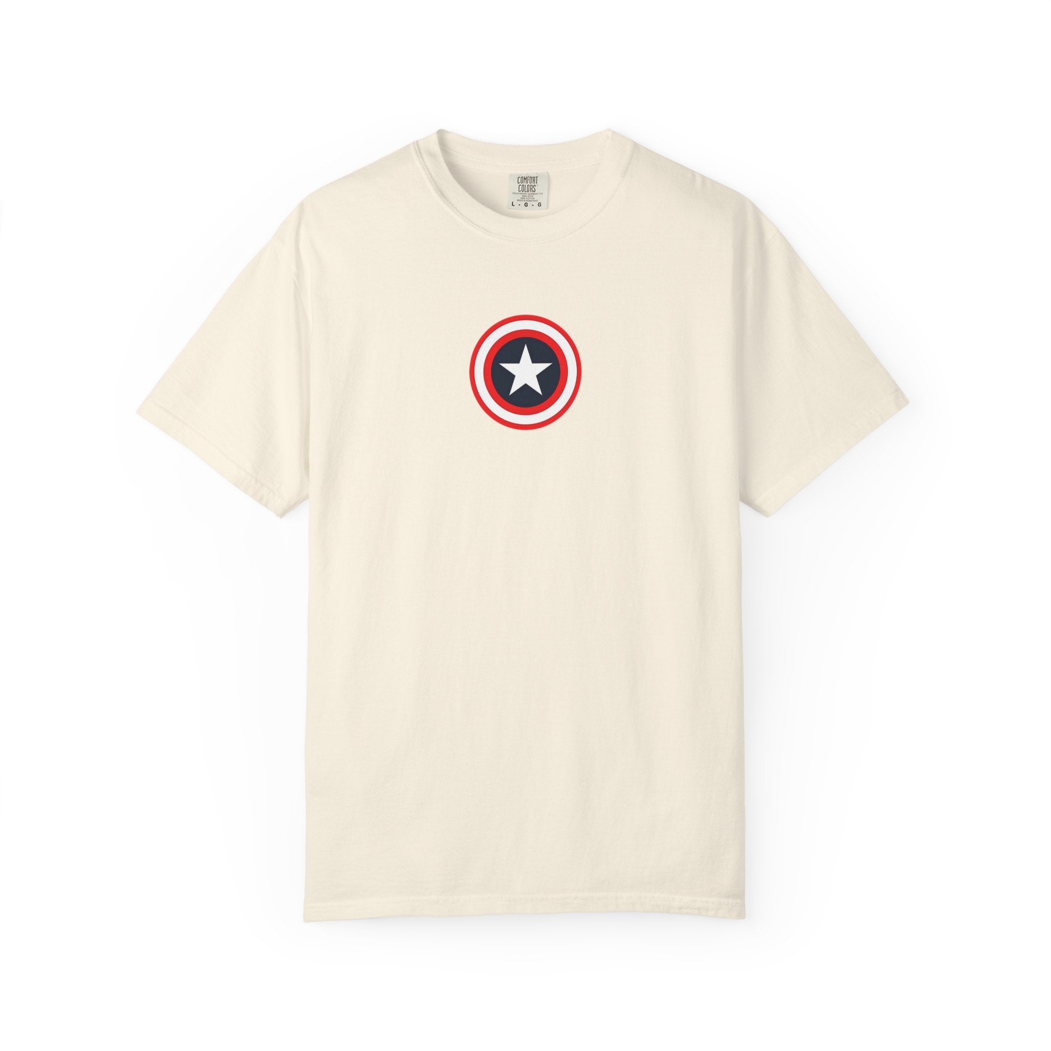 Captain America Shield Unisex T-Shirt Garment Dyed Marvel Superhero Tee T-Shirt - The Eezee Shop