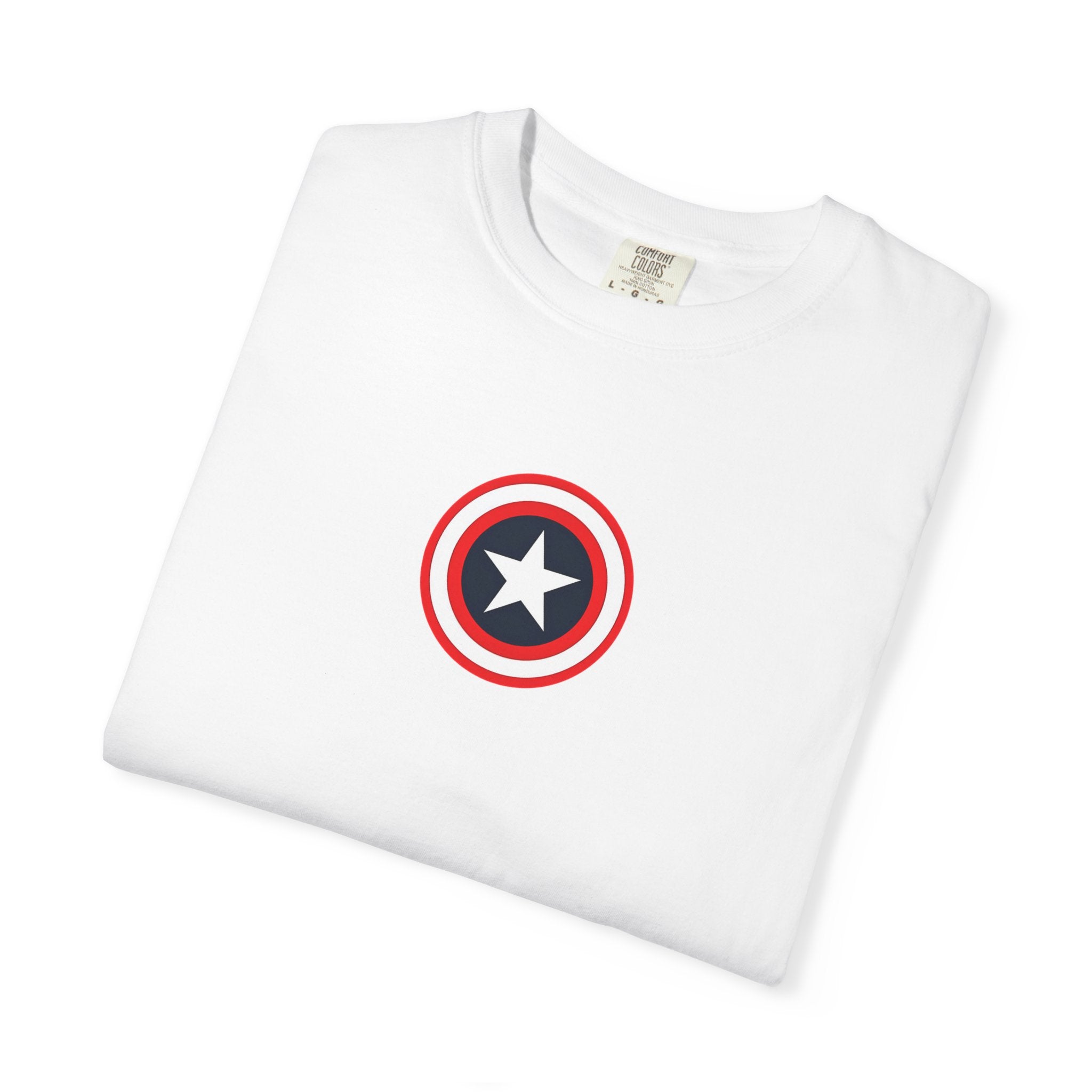 Captain America Shield Unisex T-Shirt Garment Dyed Marvel Superhero Tee T-Shirt - The Eezee Shop