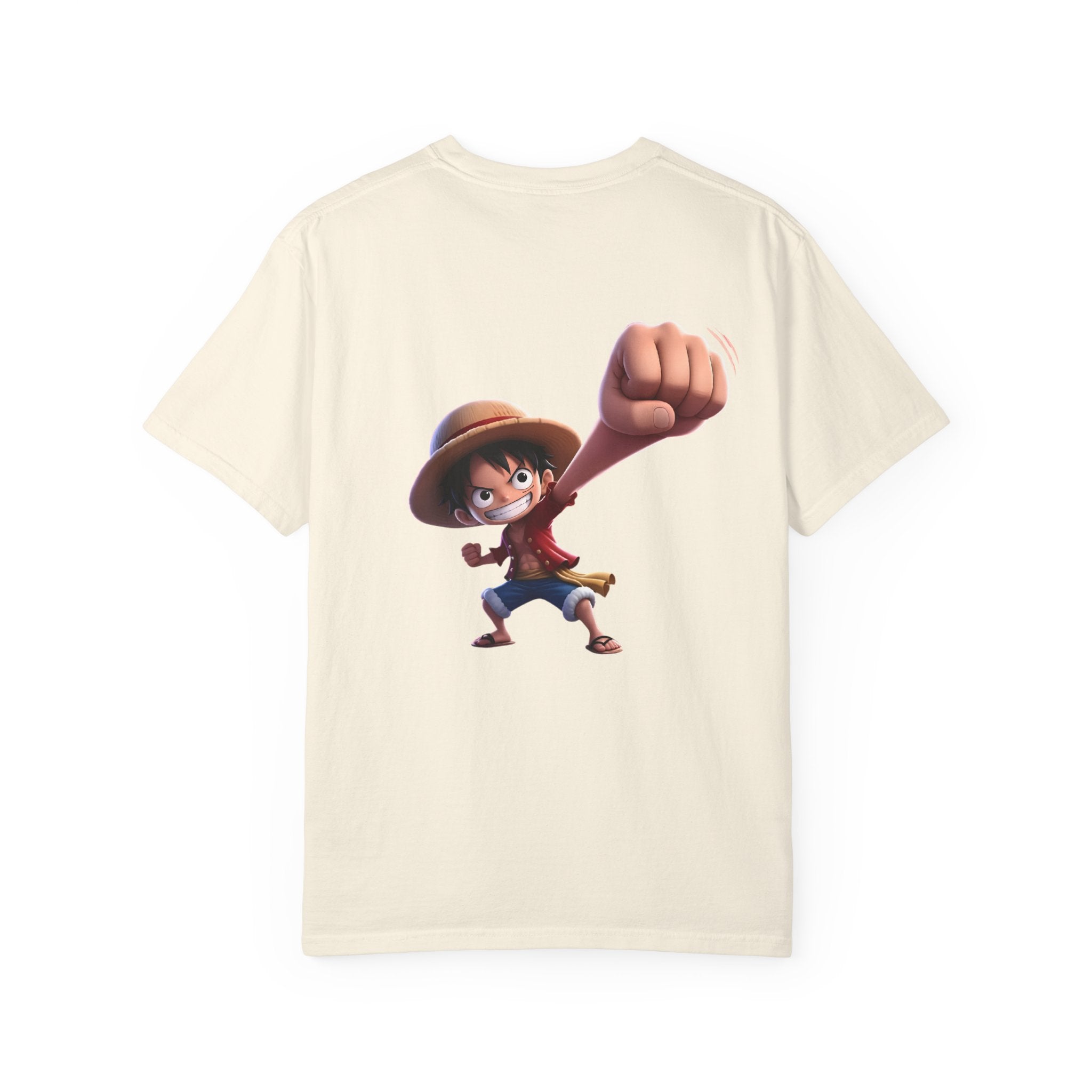 One Piece Luffy Straw Hat T-Shirt, Unisex Garment-Dyed Cotton Tee with Minimalist Chest Print T-Shirt - The Eezee Shop