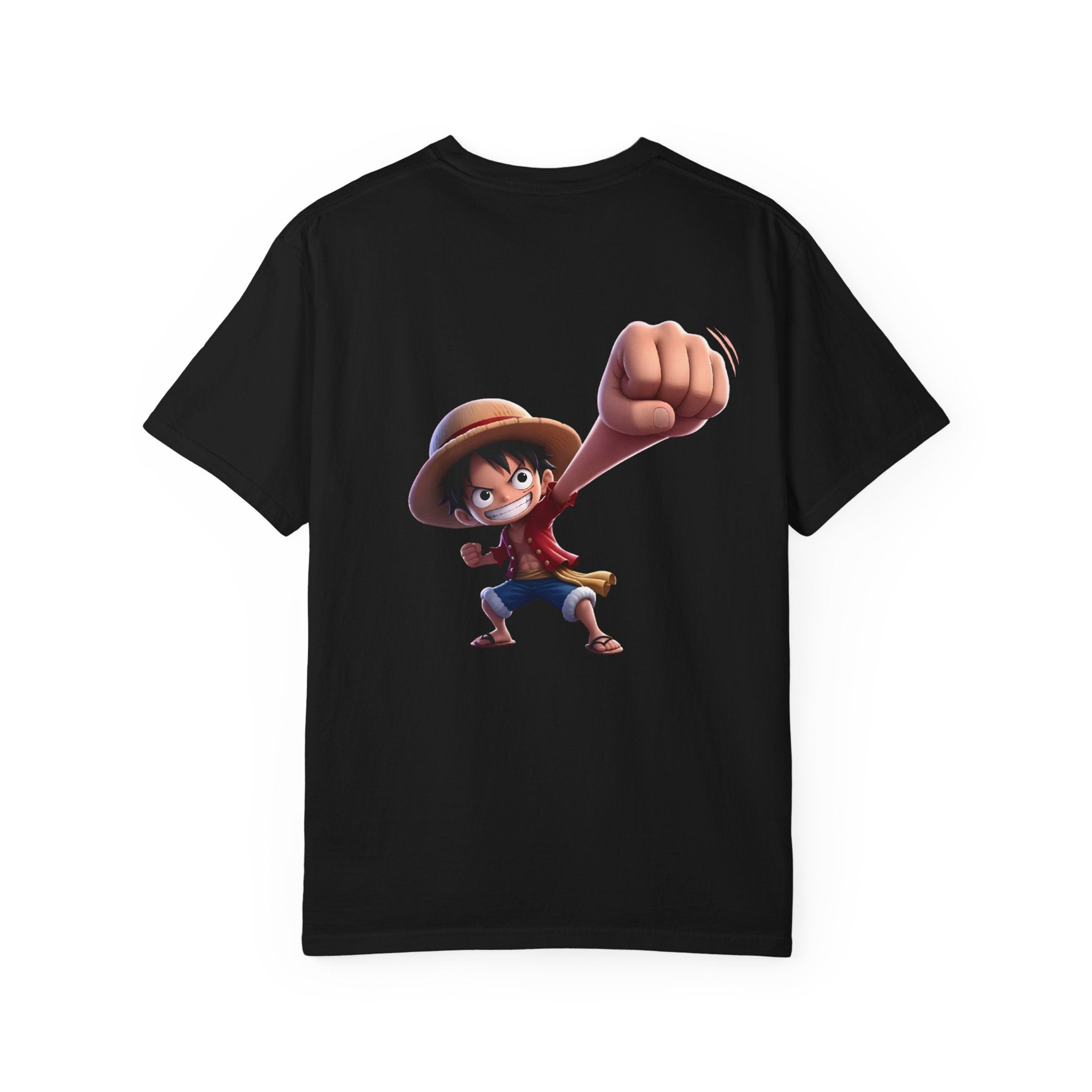 One Piece Luffy Straw Hat T-Shirt, Unisex Garment-Dyed Cotton Tee with Minimalist Chest Print T-Shirt - The Eezee Shop