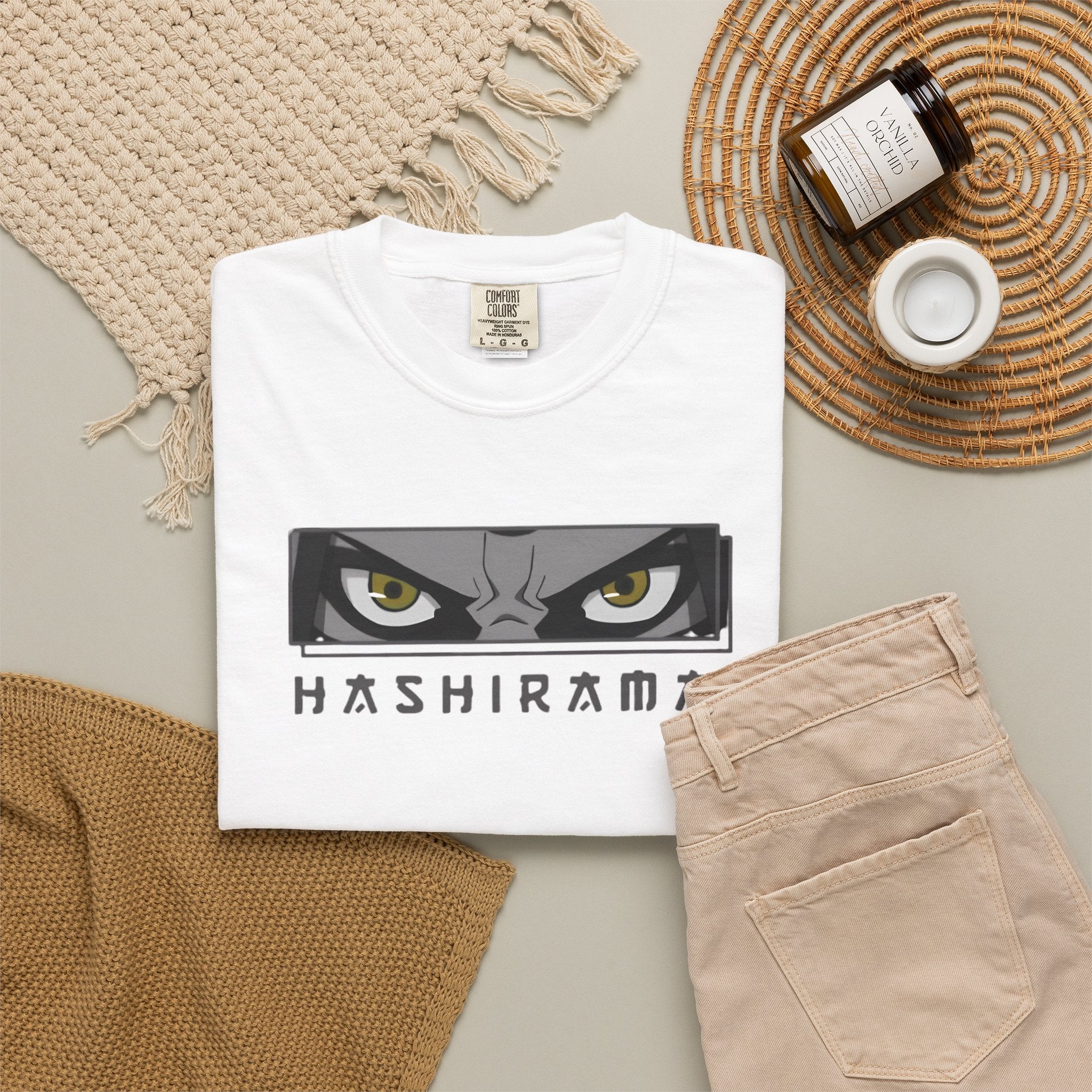 Naruto Hashirama Senju Eyes T-Shirt Anime Ninja Graphic Tee T-Shirt - The Eezee Shop